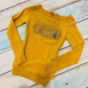 Beautiful women's sweater, brand Vinizbena size L,M,S mustard color with sparkle